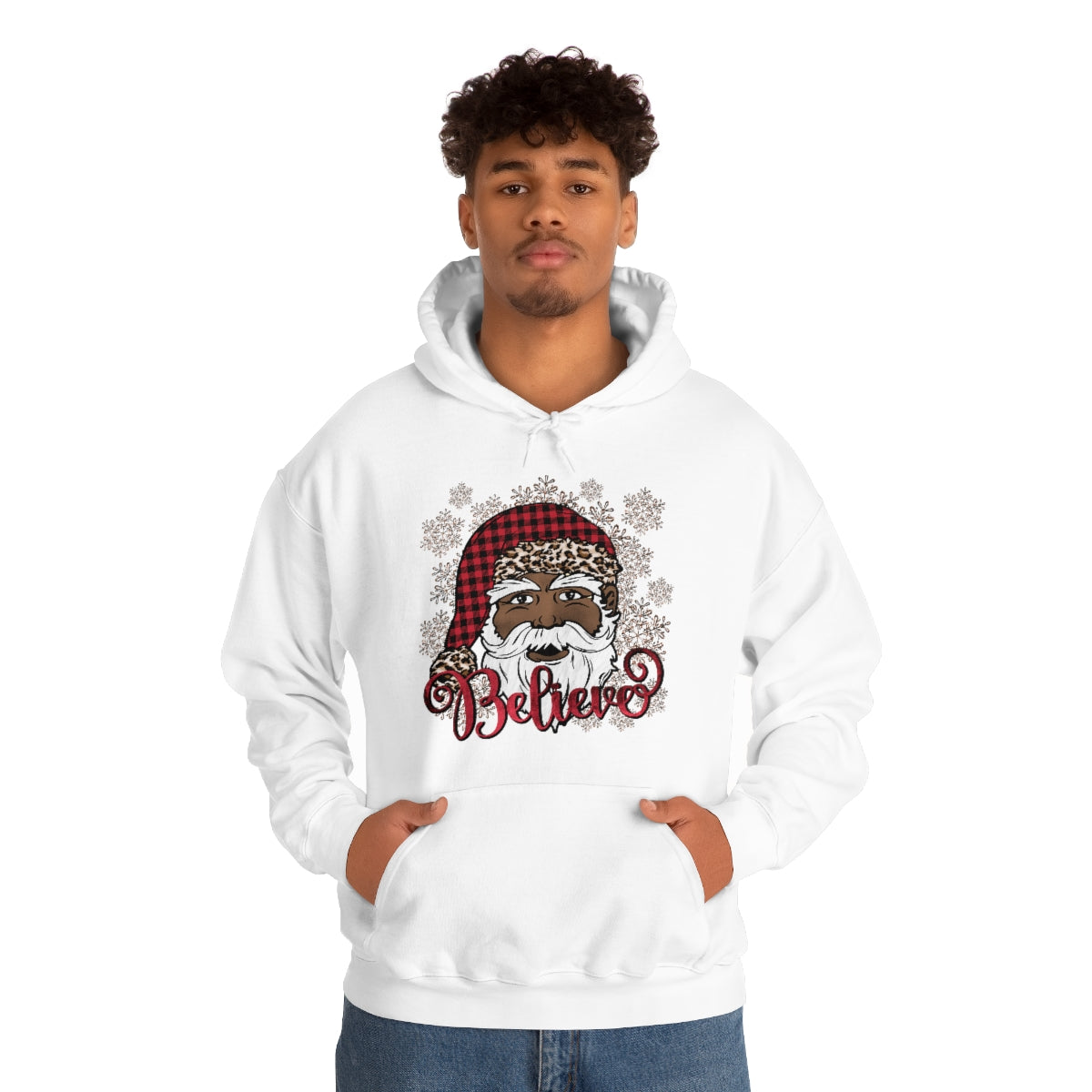 Believe Black Santa Unisex Hooded Sweatshirt