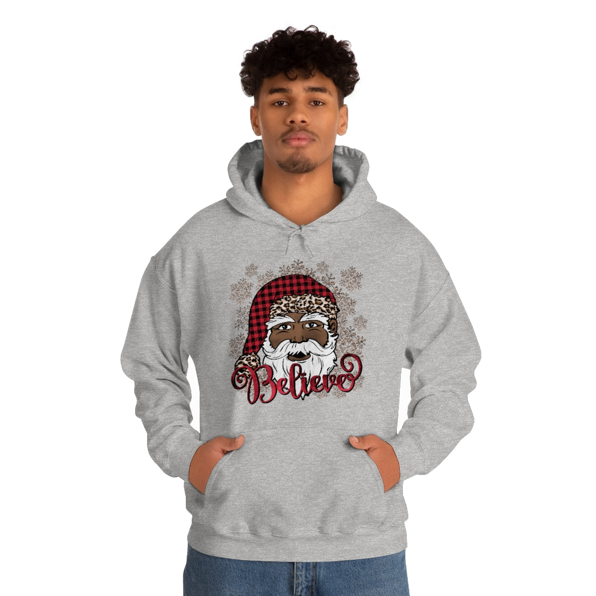 Believe Black Santa Unisex Hooded Sweatshirt