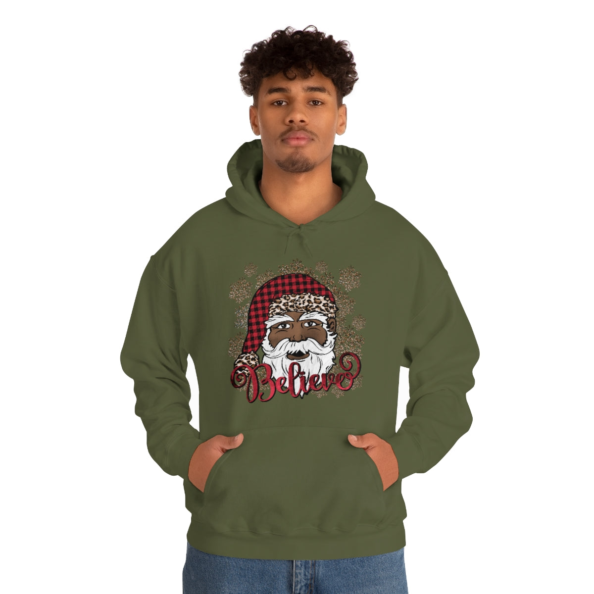 Believe Black Santa Unisex Hooded Sweatshirt