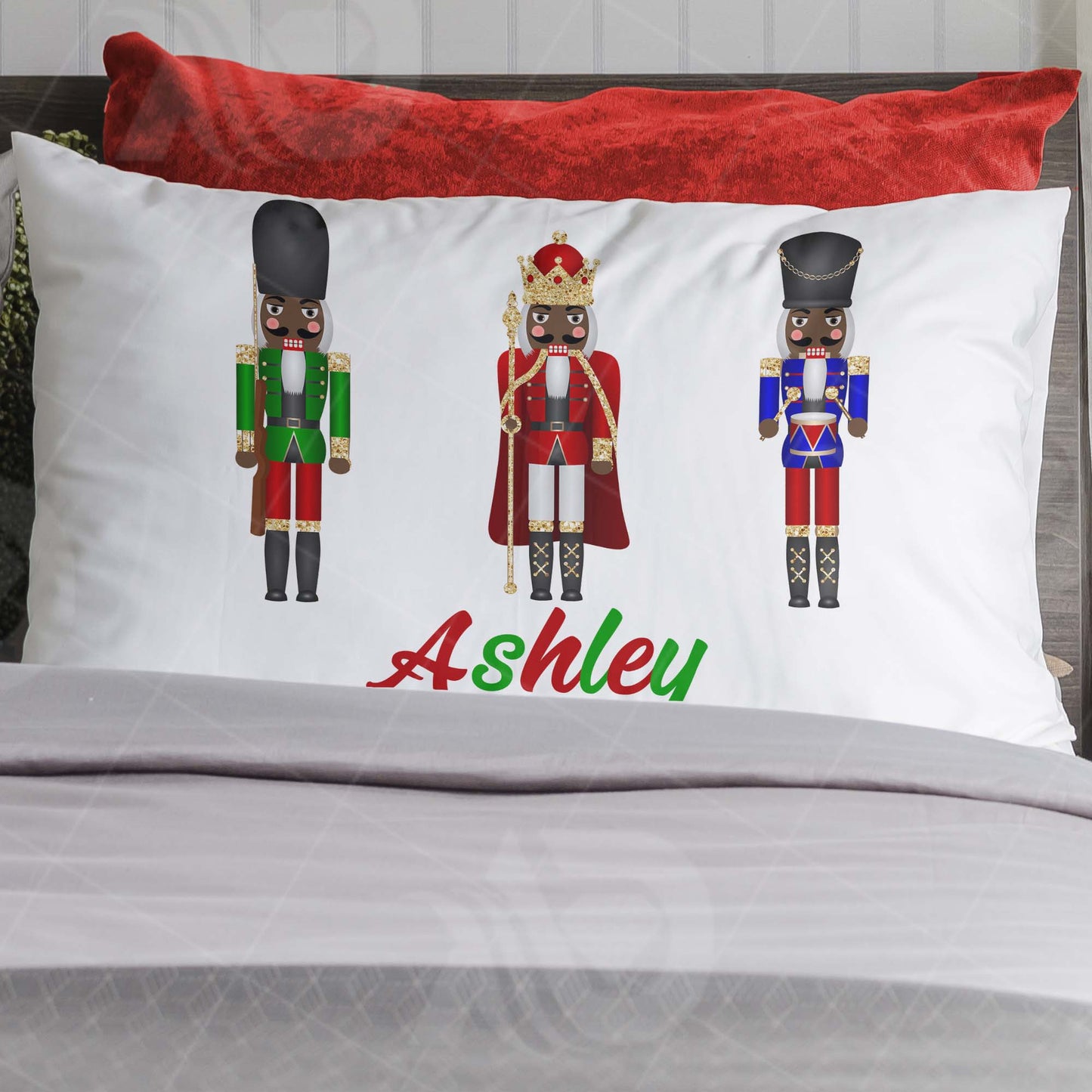 Personalized Christmas African American Nutcracker Pillowcase
