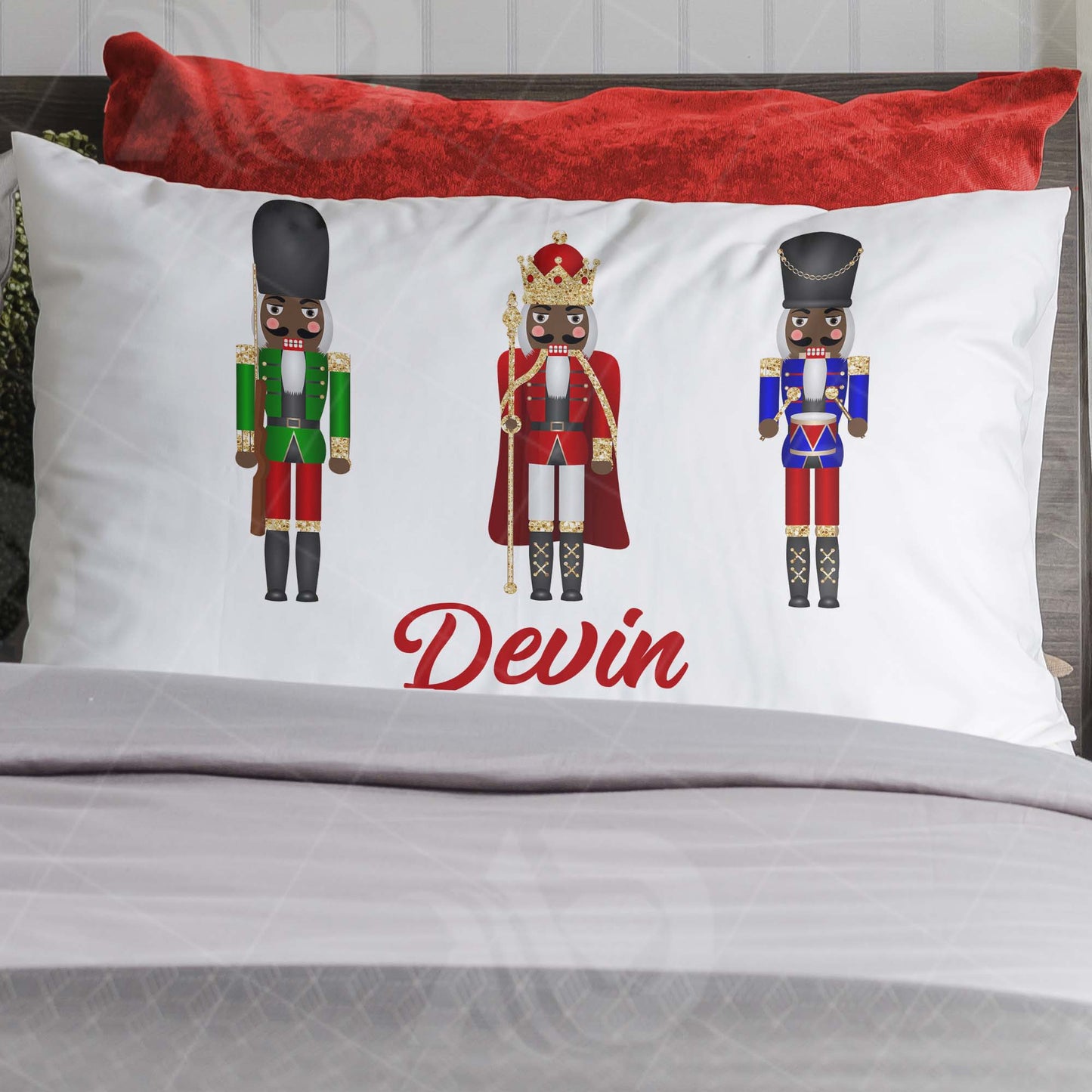 Personalized Christmas African American Nutcracker Pillowcase
