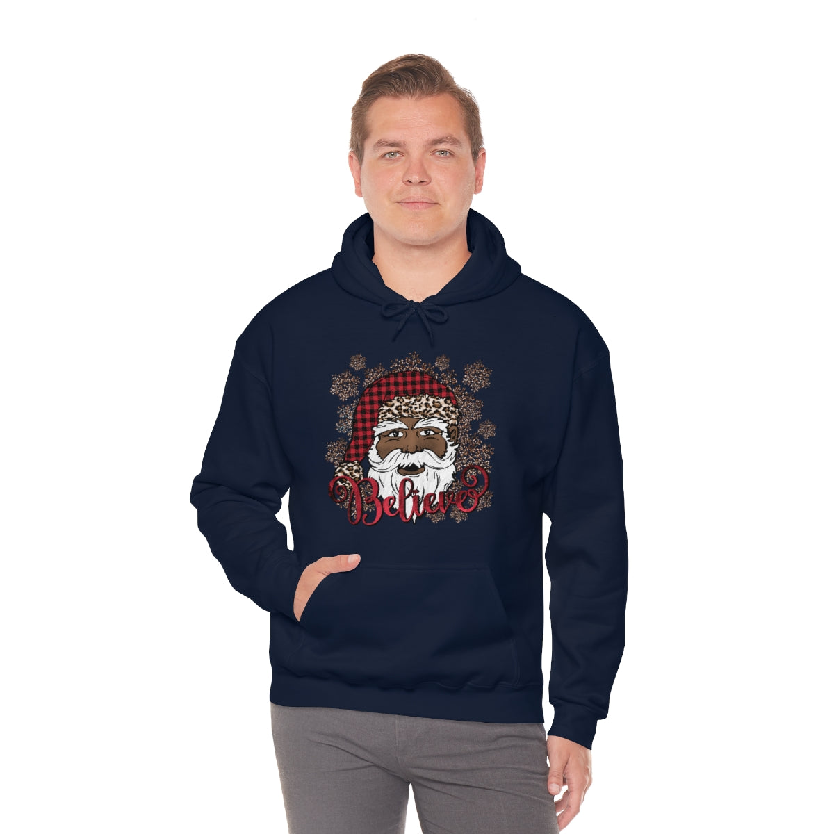 Believe Black Santa Unisex Hooded Sweatshirt