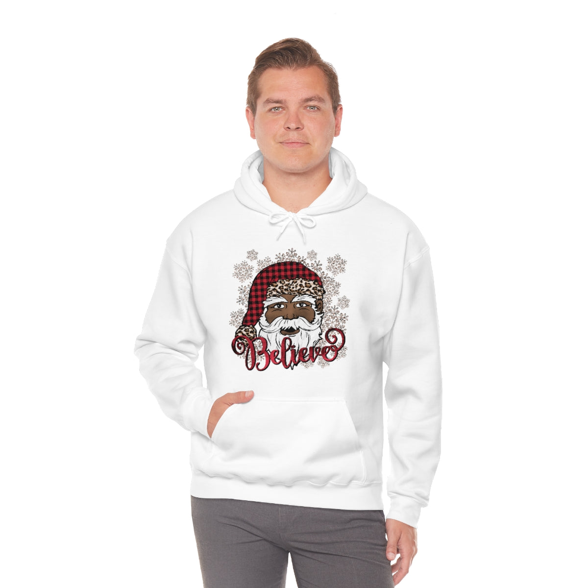 Believe Black Santa Unisex Hooded Sweatshirt