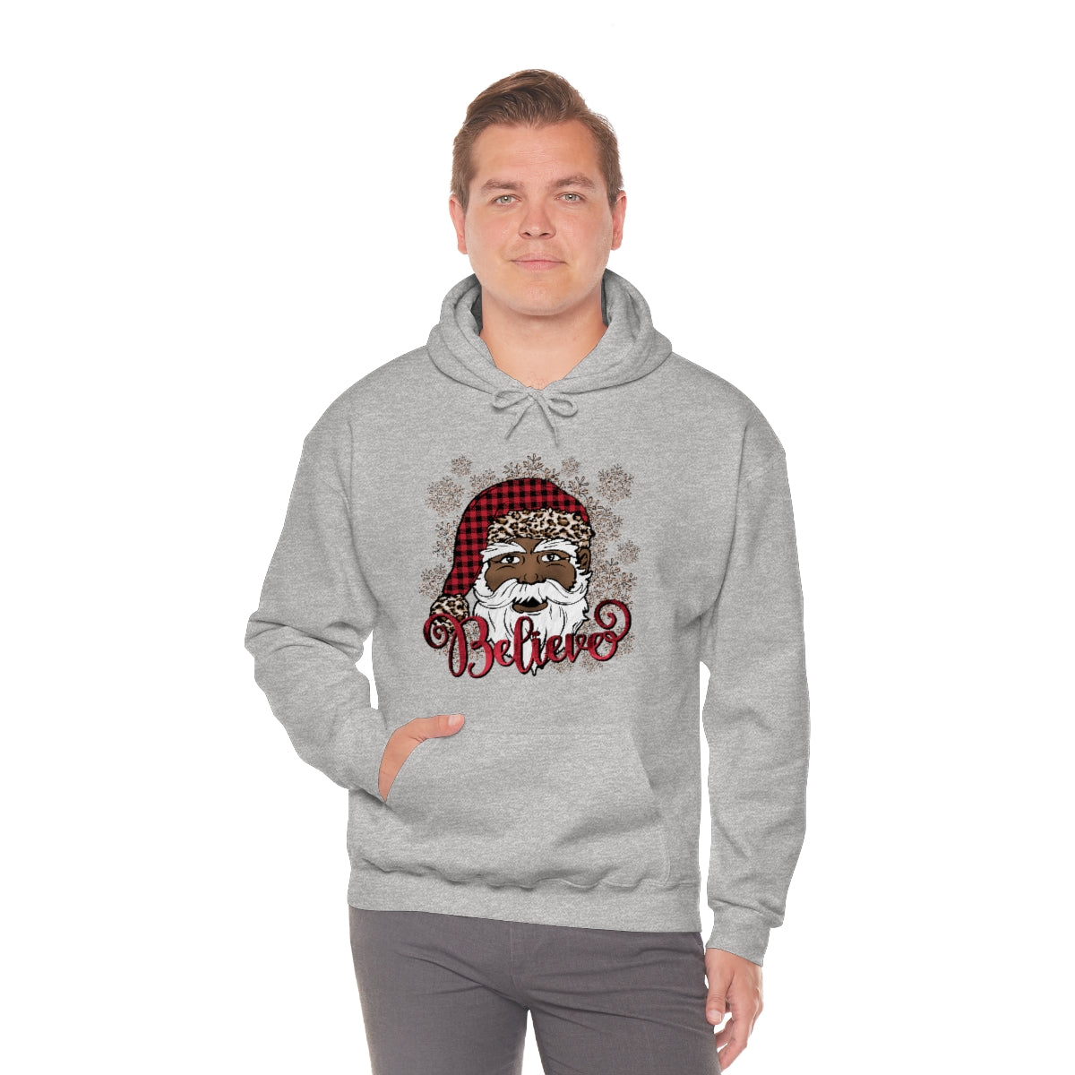 Believe Black Santa Unisex Hooded Sweatshirt