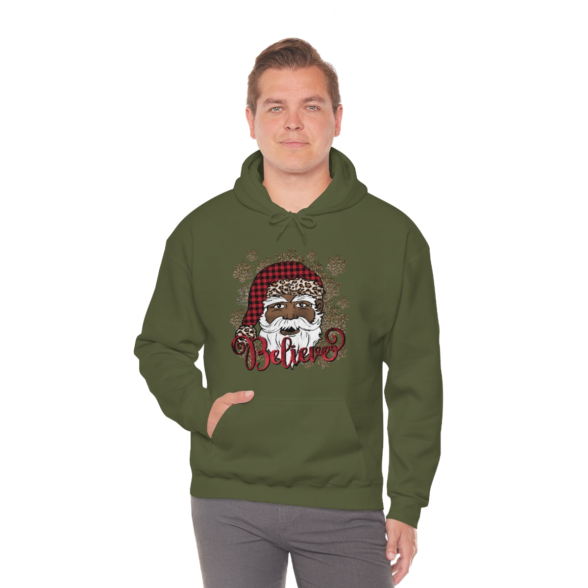 Believe Black Santa Unisex Hooded Sweatshirt