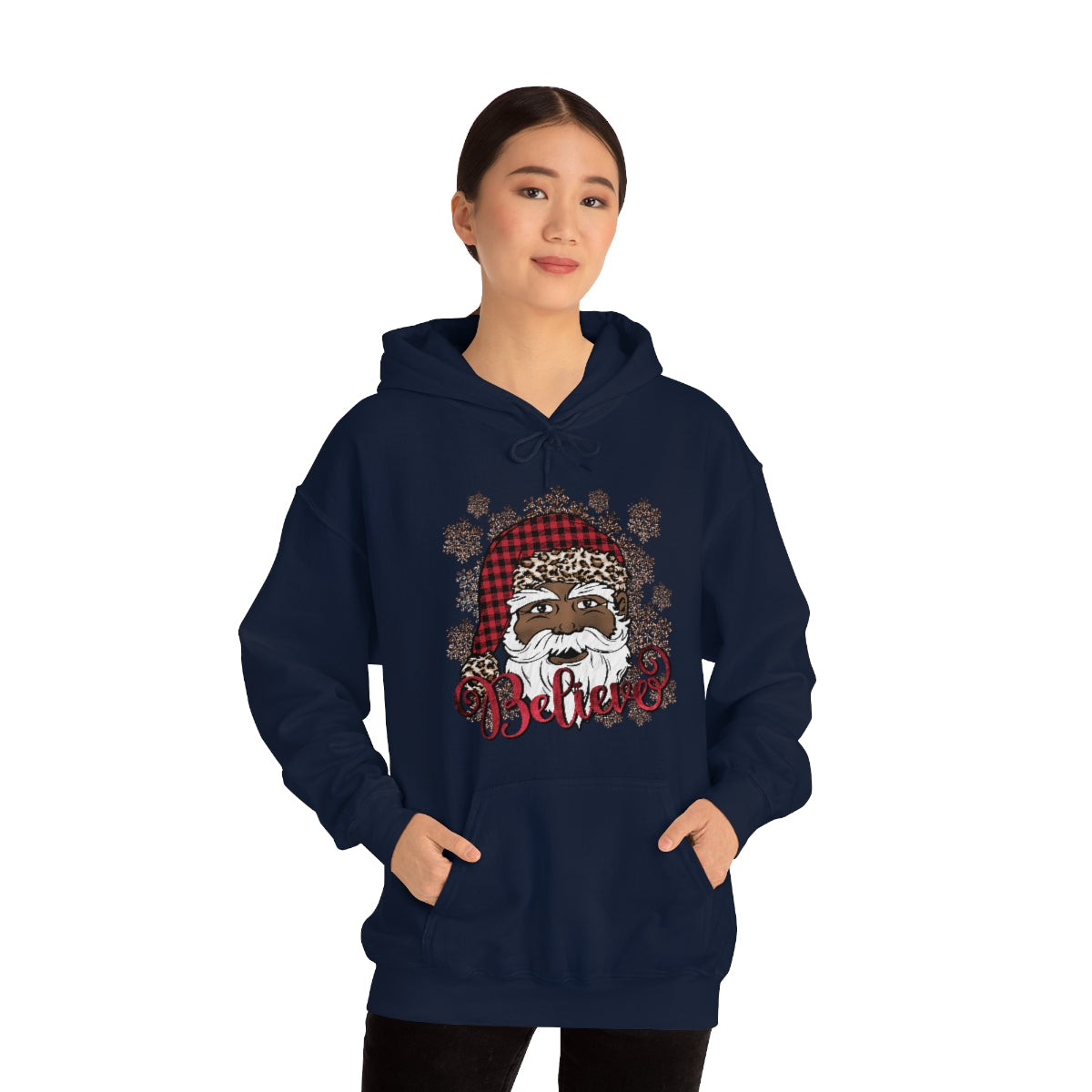 Believe Black Santa Unisex Hooded Sweatshirt